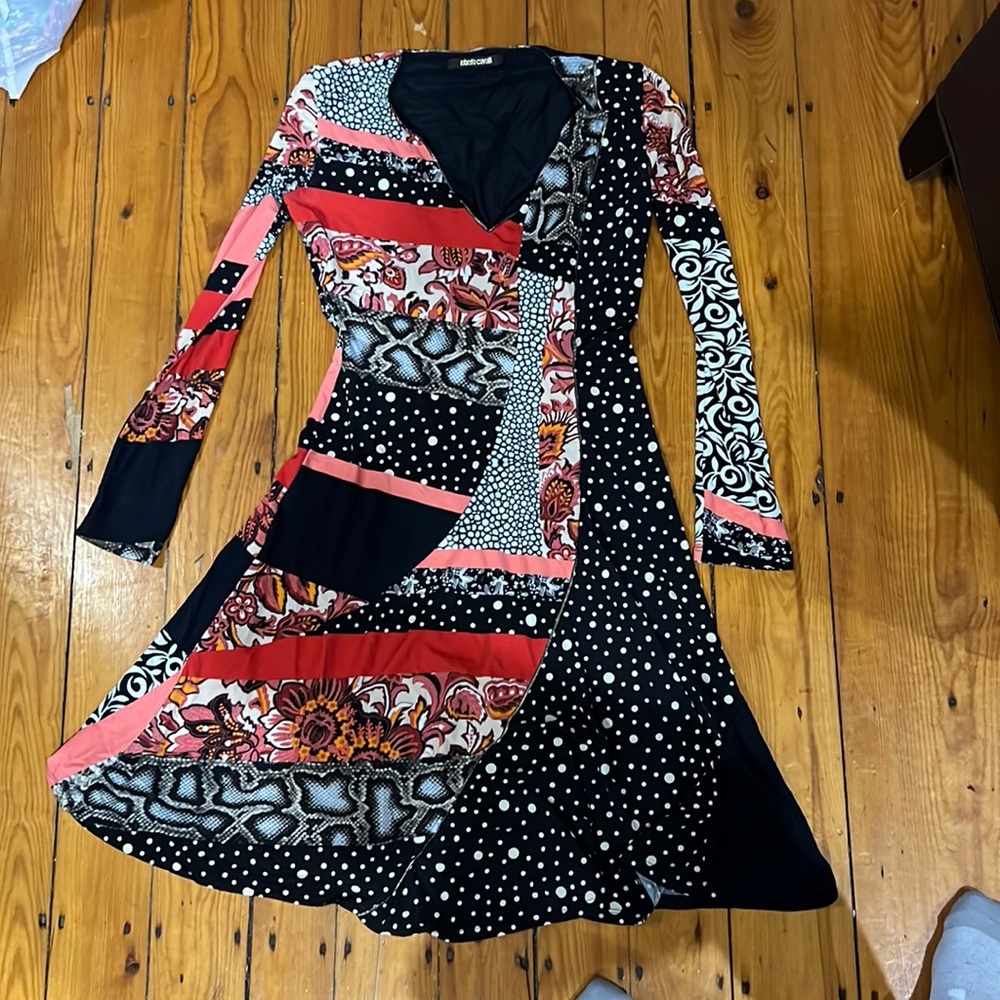 Roberto Cavalli Colorful Patterned Dress, Size 42